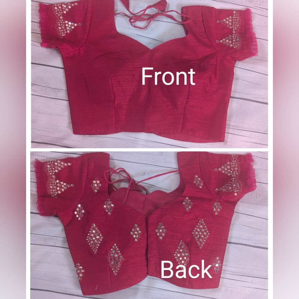 Rani Pink blouse for Saree Sari or lehenga.